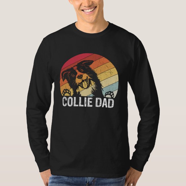 Collie dad collie dogs dad walking collie t shirt (Framsida)