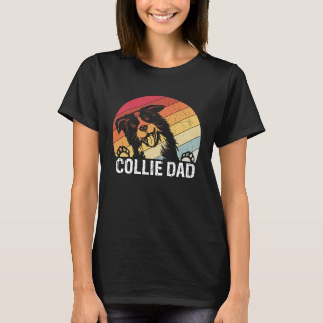 Collie dad collie dogs dad walking collie t shirt (Framsida)