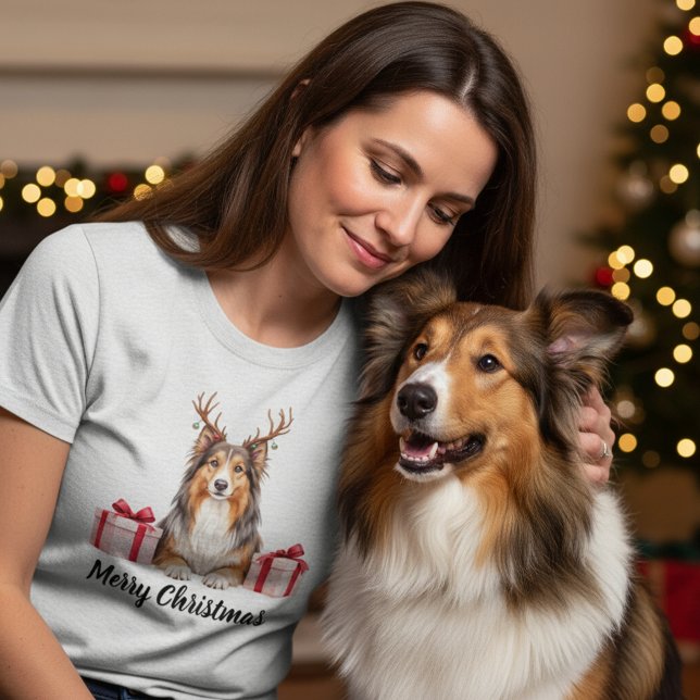 Collie dog - Festive Collie T Shirt (Skapare uppladdad)