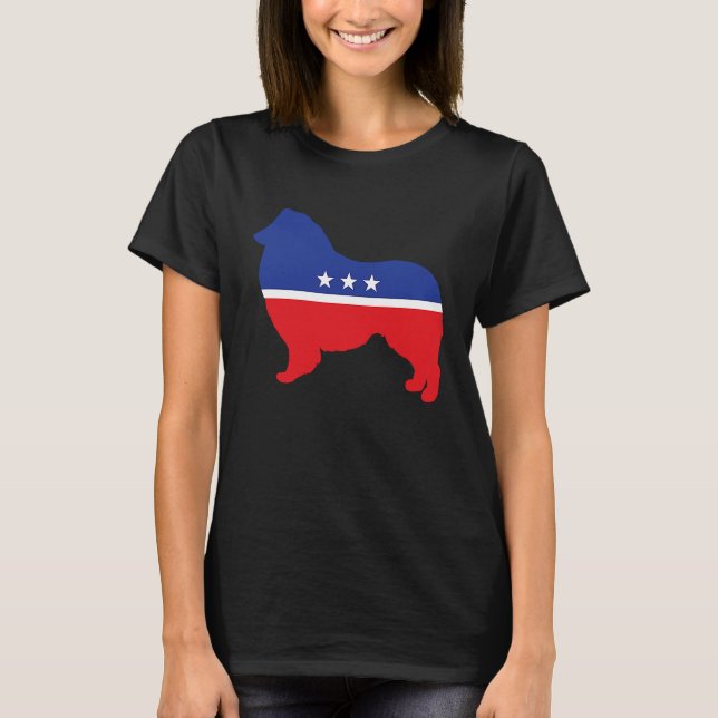 Collie Dog  Political Symbol Election Mascot T Shirt (Framsida)