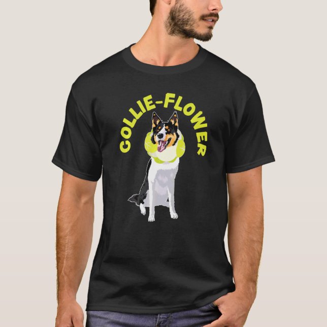Collie Flower Hund Puppy Tass Kärlek Gräns Collie  T Shirt (Framsida)