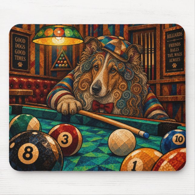Collie, geometriskt mosaik musmatta (Framsidan)