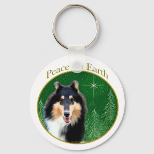 Collie (grov) Peace Nyckelring