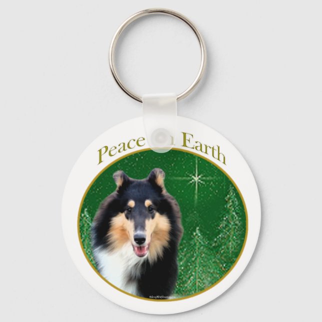 Collie (grov) Peace Nyckelring (Framsida)