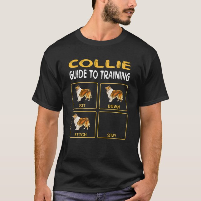 Collie Guide to Training Hund Obedience T Shirt (Framsida)