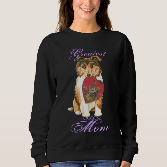 Collie Heart Mamma T Shirt (Framsida)