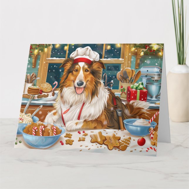 Collie Helgdag Baking: Festive Cheer-julen Kort (Framsida)