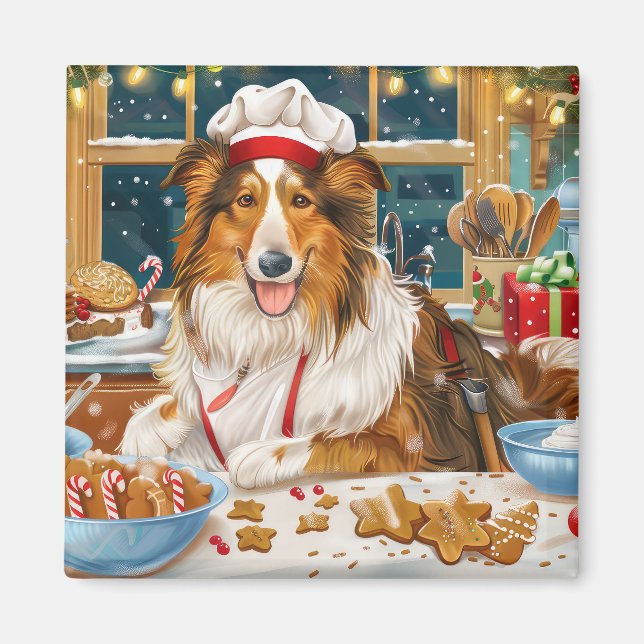Collie Holiday Baking: Festiv jul Magnet (Framsidan)
