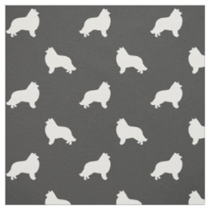 Collie Hund aveln Silhouettes Patterned Tyg