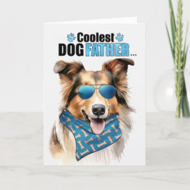 Collie Hund Coolest Pappa Fars dag Helgkort