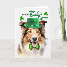 Collie Hund Feelin' Lucky St patrick's day Helgkort