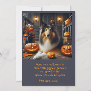 Collie Hund Halloween För Barn  Julkort