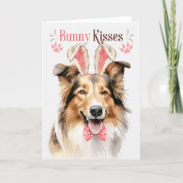 Collie Hund i Bunny Öron för Påsk Helgkort