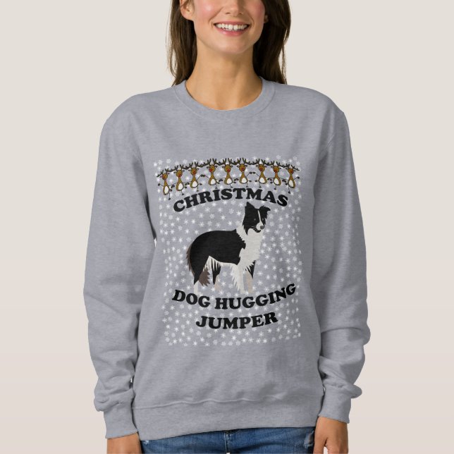 Collie hund jul Hund Hugger T Shirt (Framsida)