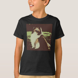 Collie Hund Pop Art T-shirt