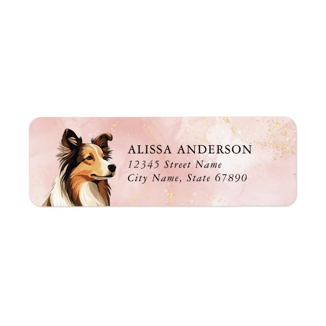 Collie Hund Returetiketters Returadress Etikett (Framsidan)
