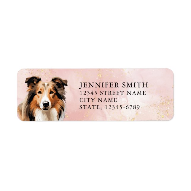 Collie Hund Returetiketters Returadress Etikett (Framsidan)