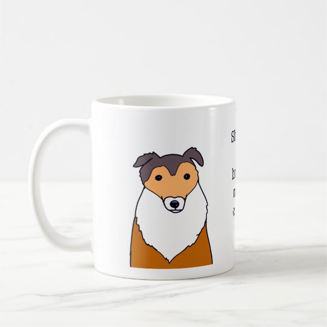Collie Hund Rolig Kaffe Älskare Design Kaffemugg (Vänster)