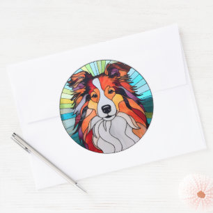 Collie Hund Sticker Pack Runt Klistermärke