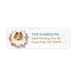 Collie Hund Wandee Returadress Etikett