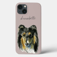 Collie Hund Watercolor Illustration