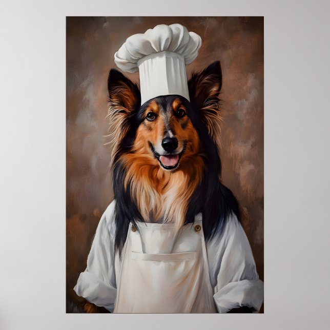 Collie I kockhatt Affisch, Husdjur Affisch, Collie Poster (Framsidan)