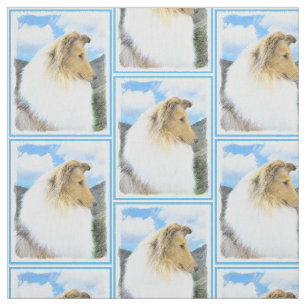 Collie in Mountains (Rough) Målning - Hund Art Tyg