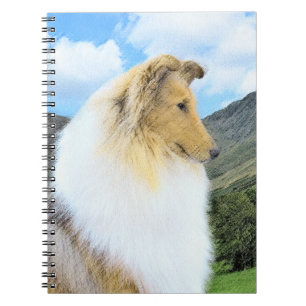 Collie in Mountains (Rough) Painting (Konst) - Hun Anteckningsbok