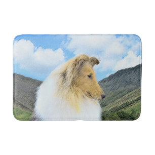 Collie in Mountains (Rough) Painting (Konst) - Hun Badrumsmatta