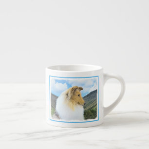 Collie in Mountains (Rough) Painting (Konst) - Hun Espressomugg