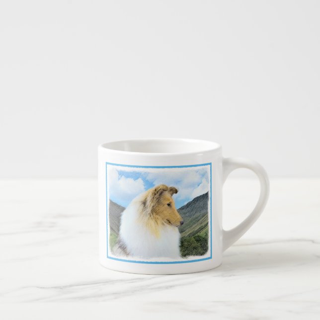 Collie in Mountains (Rough) Painting (Konst) - Hun Espressomugg (Höger)