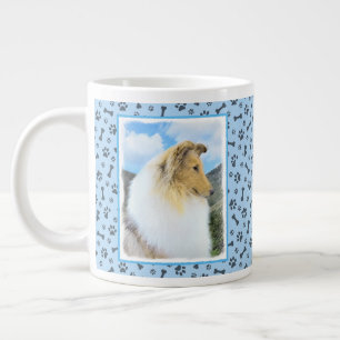 Collie in Mountains (Rough) Painting (Konst) - Hun Jumbo Mugg