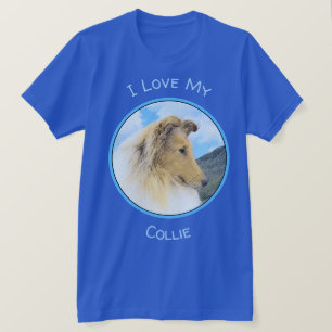 Collie in Mountains (Rough) Painting (Konst) - Hun T Shirt