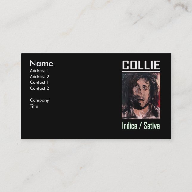 COLLIE INDICA SATIVA VISITKORT (Framsida)