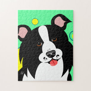 Collie Jigszle Puzzle Lycklig Pussel