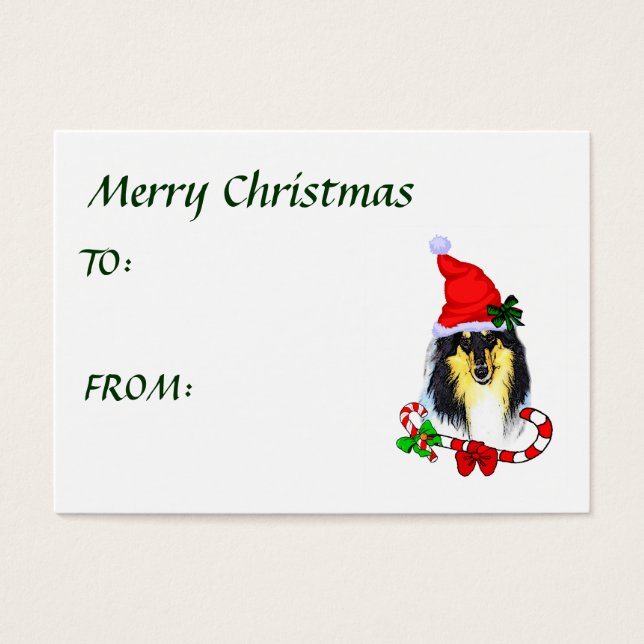 Collie Jul Gifts Visitkort (Framsidan)