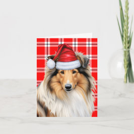 Collie Jul Hund Red Plade Jul Helgkort
