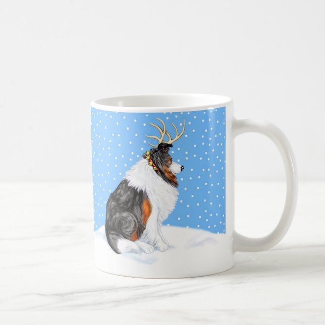 Collie jul Reindeer Tri Kaffemugg (Höger)