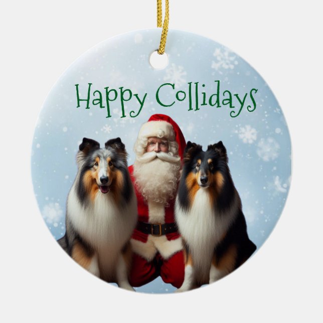 Collie julgransprydnad keramik (Framsidan)