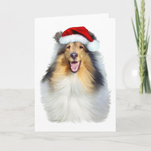Collie jultomten helgkort