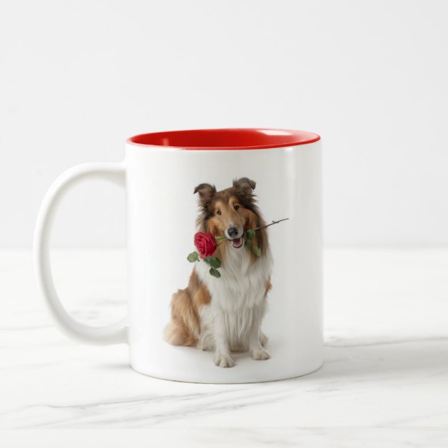 Collie Love Två-Tonad Mugg (Vänster)