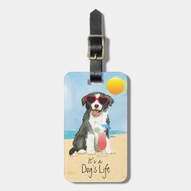 Collie Luggage-etikett för sommarstugor i Gräns Bagagebricka (Vertikal Framsida)