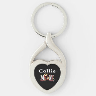 Collie Mamma Gifts Twisted Heart Silverfärgad Nyckelring