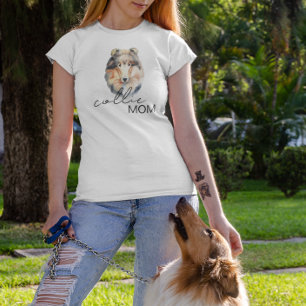 Collie Mamma Söt Akvarell Hundälskare T Shirt