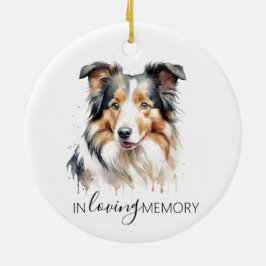 Collie minnesvattenfärg jul julgransprydnad keramik