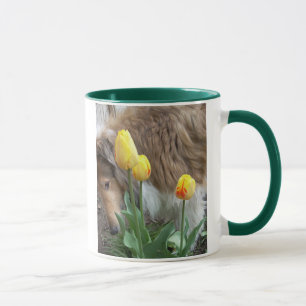 Collie N Tulips Mugg