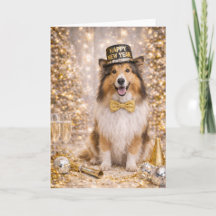 Collie Nyårskort - Gott Nytt År Hund