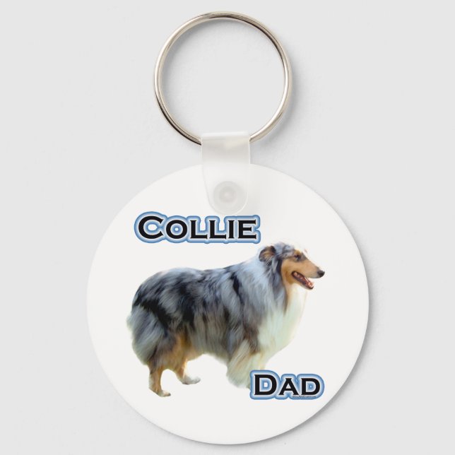 Collie Pappa 4 - Nyckelkedja Nyckelring (Framsida)