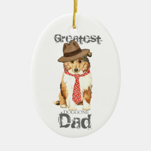 Collie Pappa Ceramic Ornament