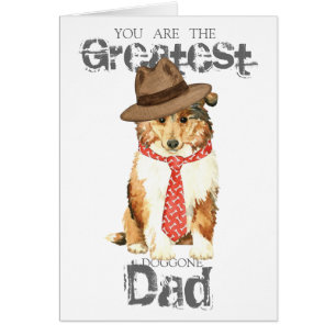 Collie Pappa Greeting Card Hälsningskort